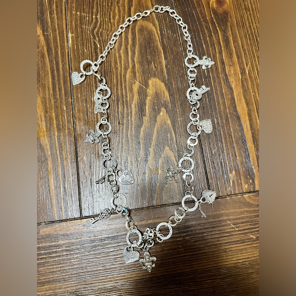 🟢 Vintage, multi charm long necklace